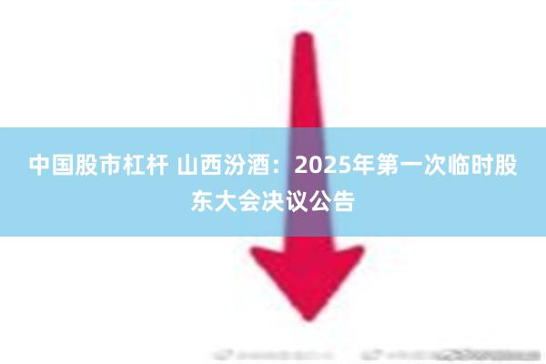 中国股市杠杆 山西汾酒：2025年第一次临时股东大会决议公告